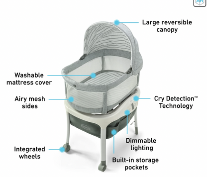 Graco Sense2Snooze Bassinet with Cry Detection Technology